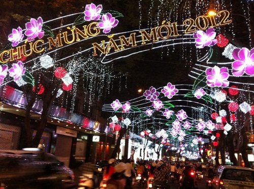 Saigon Street at New Year