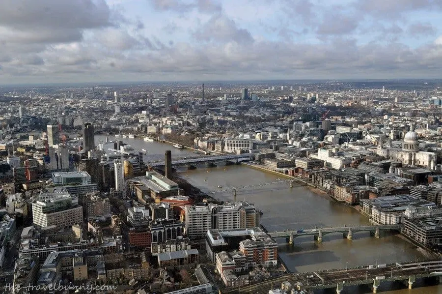 View from The Shard towards Westminster