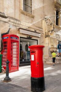 Telephone box in Valletta, Malta