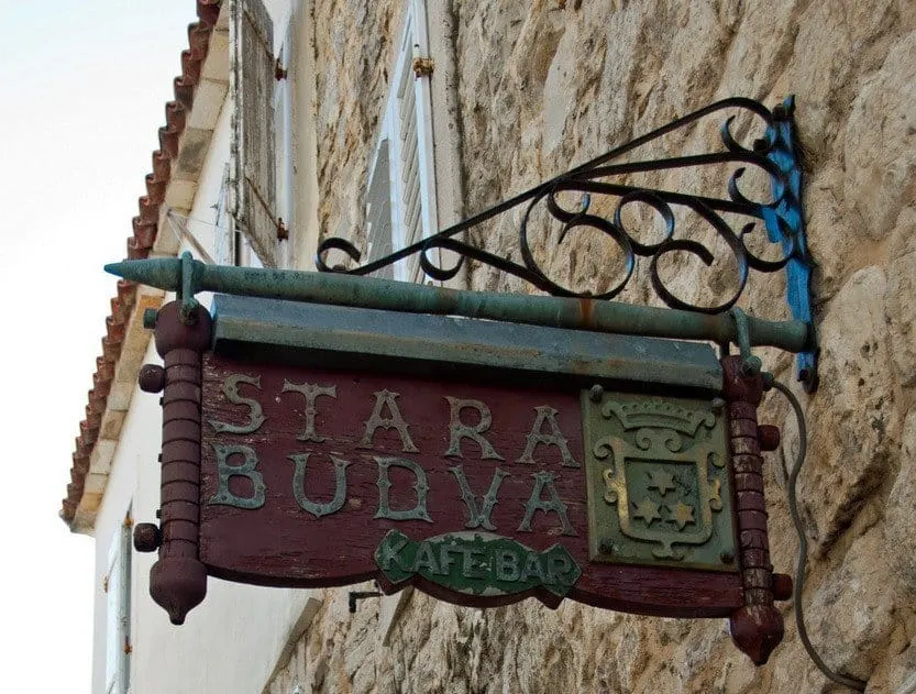 Budva Street Sign