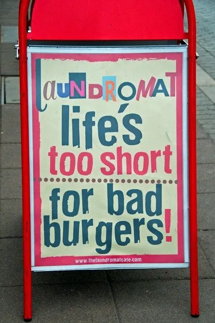 Burgers sign at Laundromat, Reykjavik