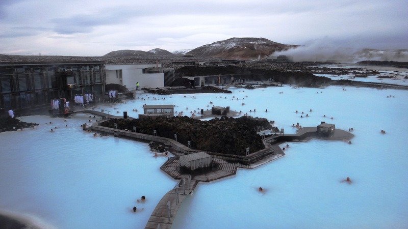 Looking down on The Blue Lagoon, Iceland