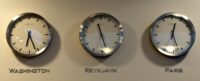 Washington Reykjavik Paris Clocks