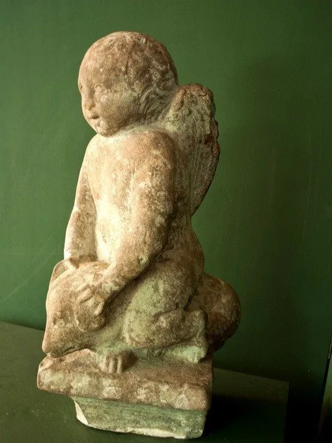 Angel riding a Boar Statue at the Antiquarium, Sant'Appiano