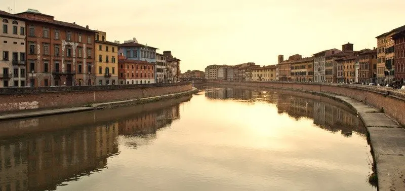 The River Arno, Pisa at Sunset