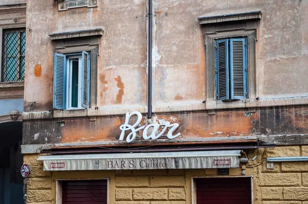 Bar sign, Rome