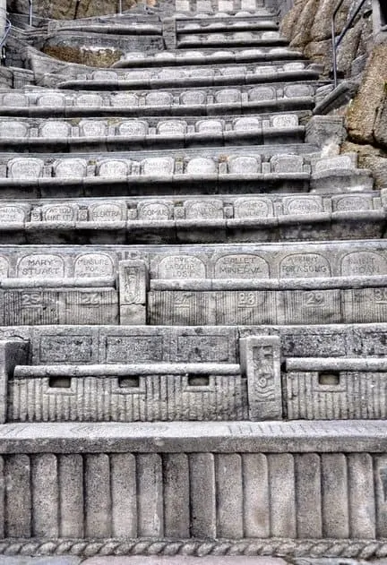 Seats at The Minack Theatre, Cornwall