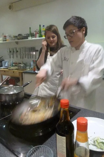 cooking with wok
