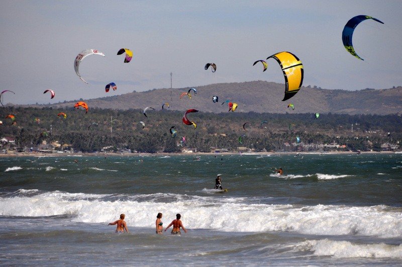 Kite-Surfers at Sea