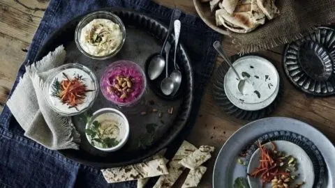 Table of Mezze dishes