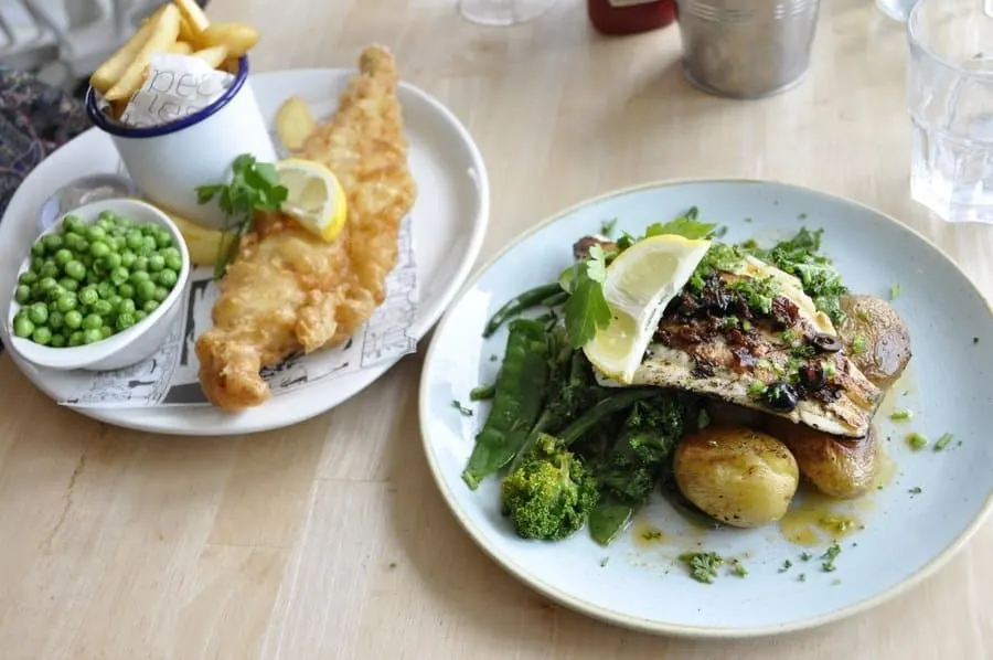 Fish and chips at the Beach Deck