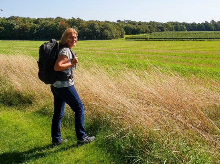 woman with backpack