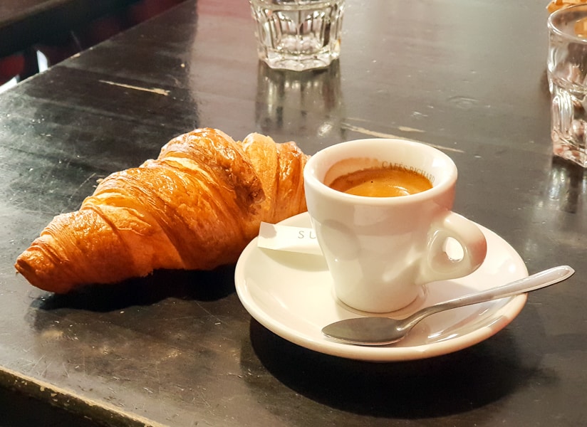 Coffee and croissant