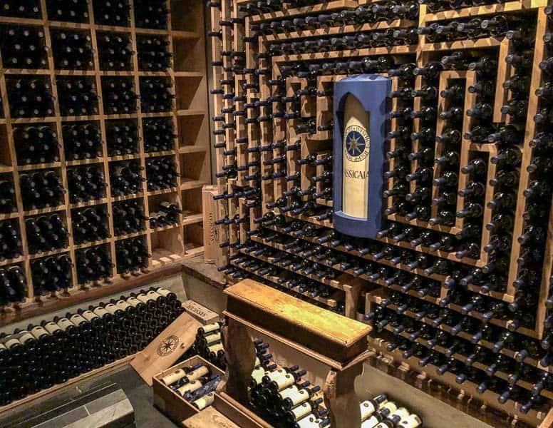 Mahatma Wine Cellar with Sassicaia wine at La Perla, Corvara