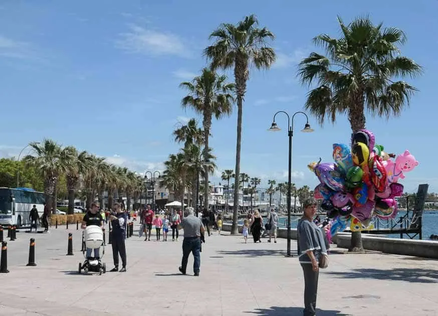 March 22, 2017, Promenade In Front Of Mediterranean Sea In Larnaca