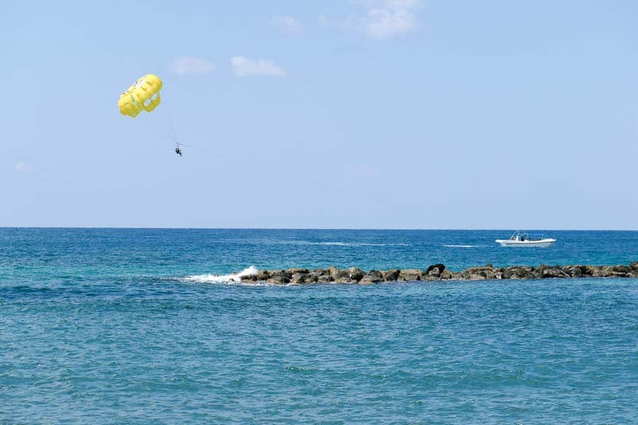 Parascending from a boat