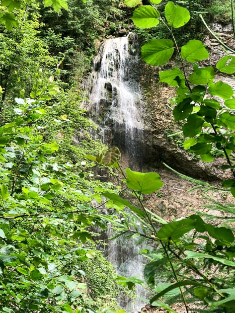 Bridal veil waterfall at Tienfenbachklamm