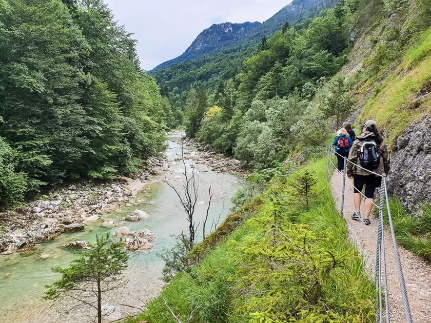 Hikers on Tiefenbach Gorge