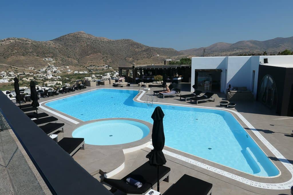 The pool at Liostasi Hotel, Ios