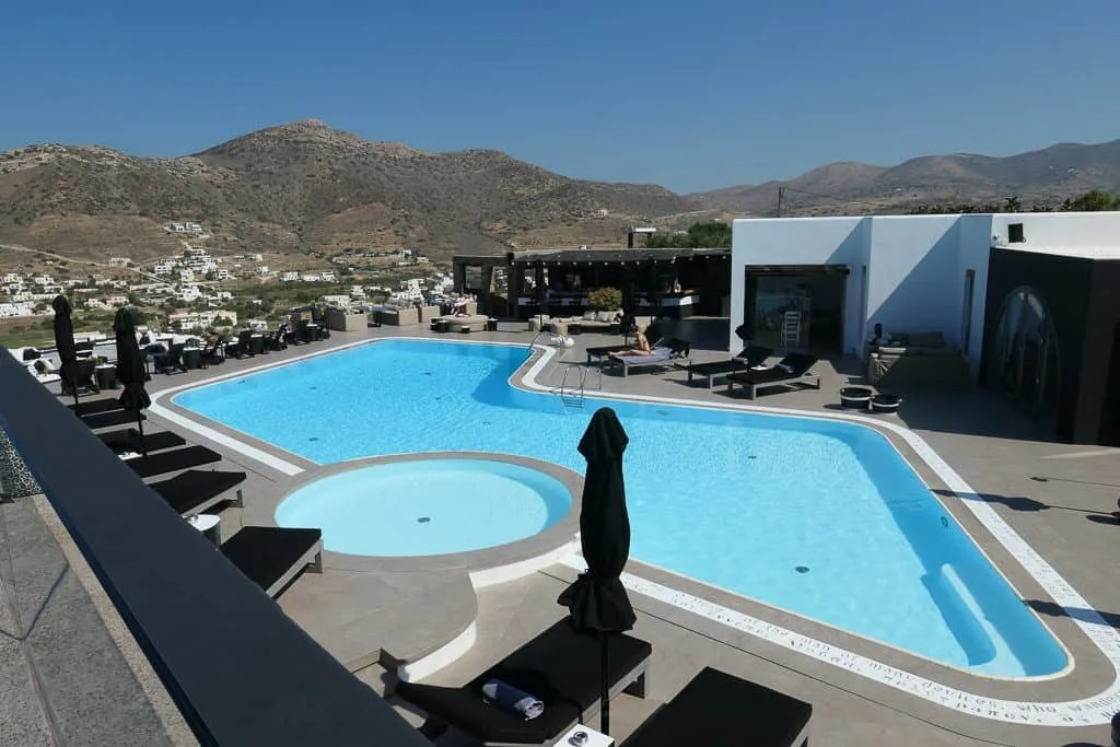 The pool at Liostasi Hotel, Ios
