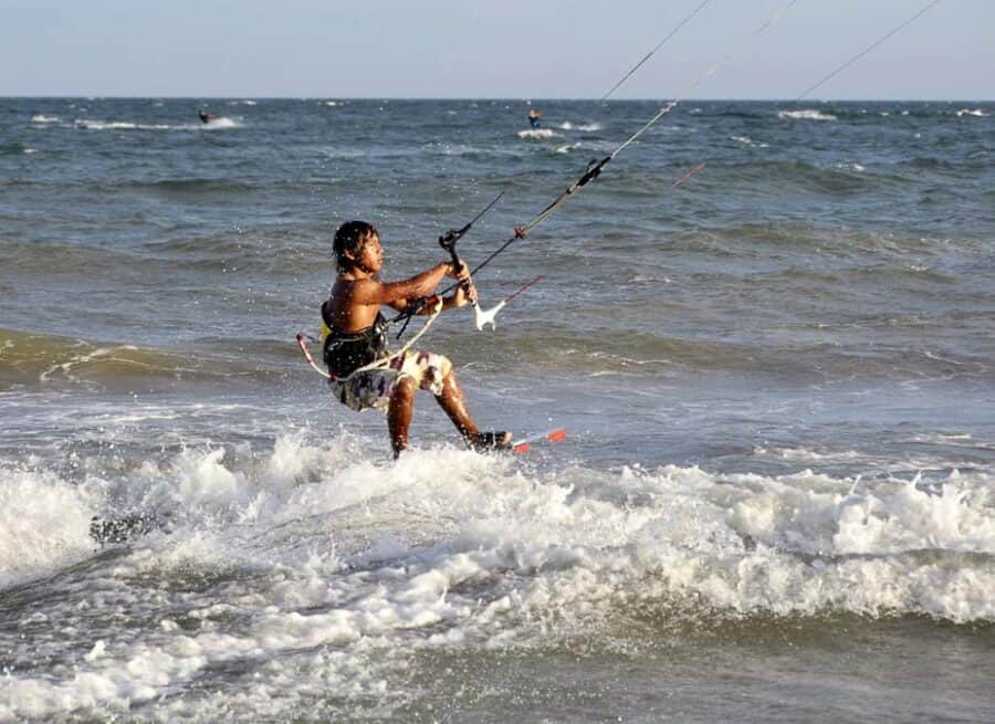 Man kite surfing in Vietnam