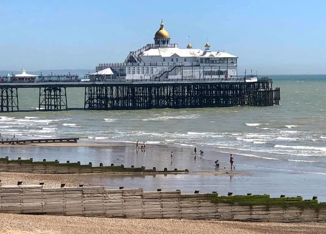 Eastbourne pier with beach foreground