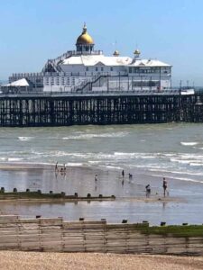 Eastbourne pier with beach foreground
