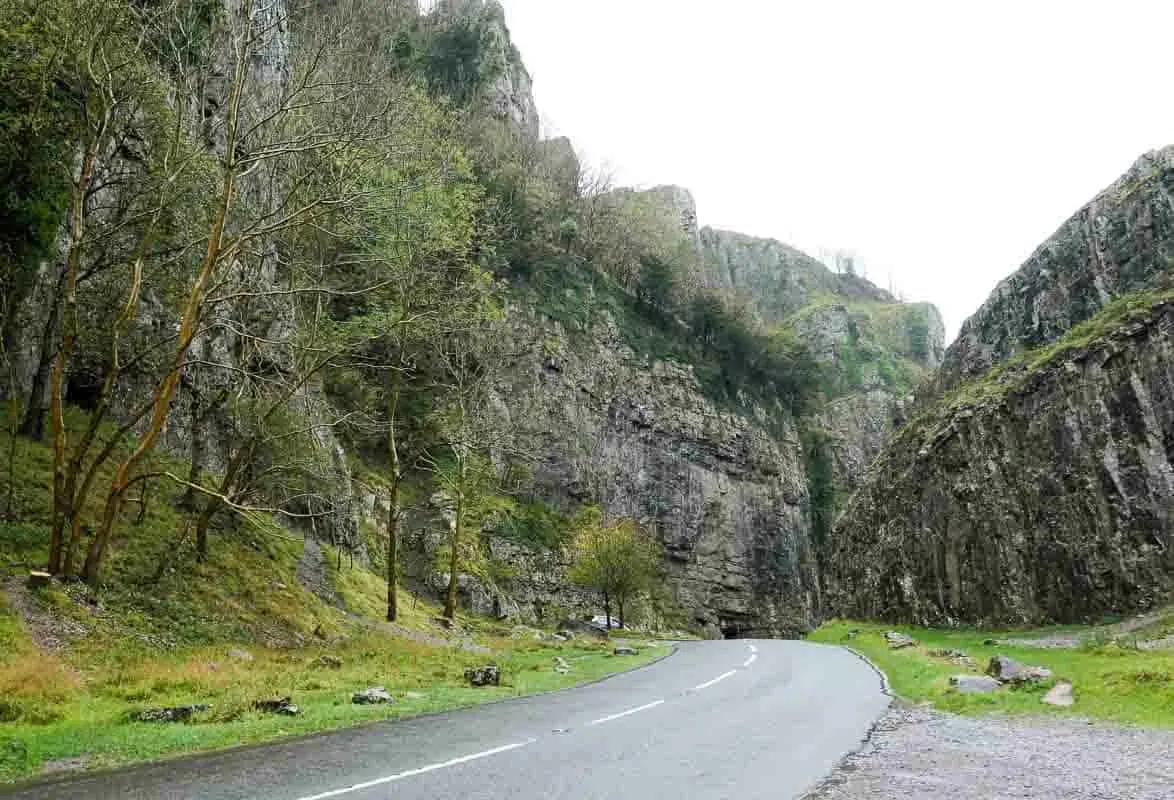 Road through Cheddar Gorge