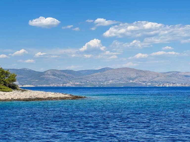 Croatia Sailing Trip island and mainland in background