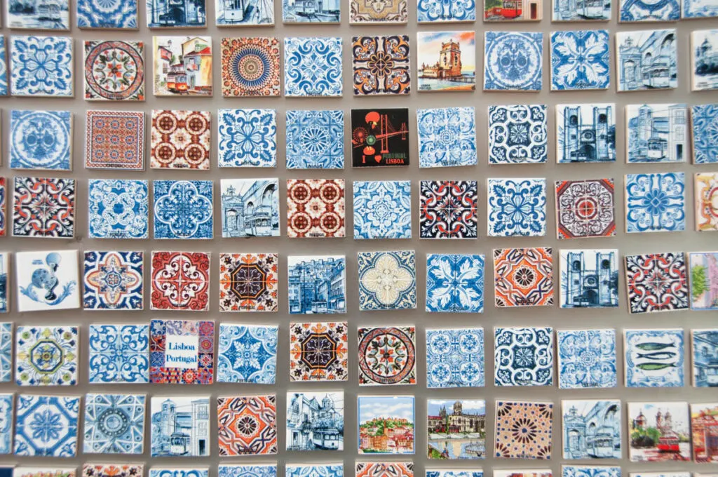 Azulejo tile fridge magnets in Porto