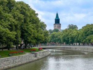 Aura River and Turku Cathedral, Finland