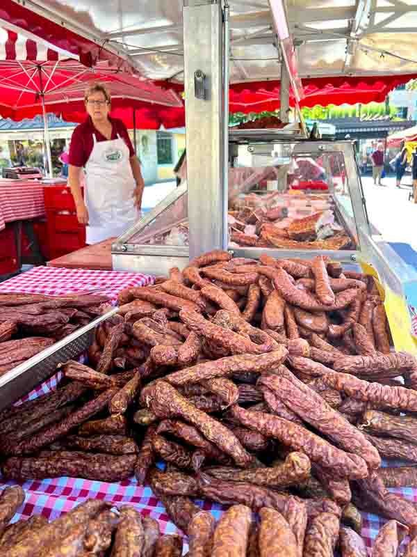 Sausages Wurscht at Kaiser-Josef Market, Graz