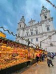 Salzburg cathedral with Christmas markets