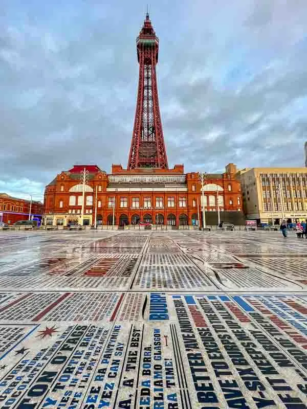 Blackpool Tower on a cloudy day, one of the top Blackpool attractions