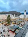 Christkindlemarkt, Salzburg Christmas markets - panoramic view from DomQuartier terrace
