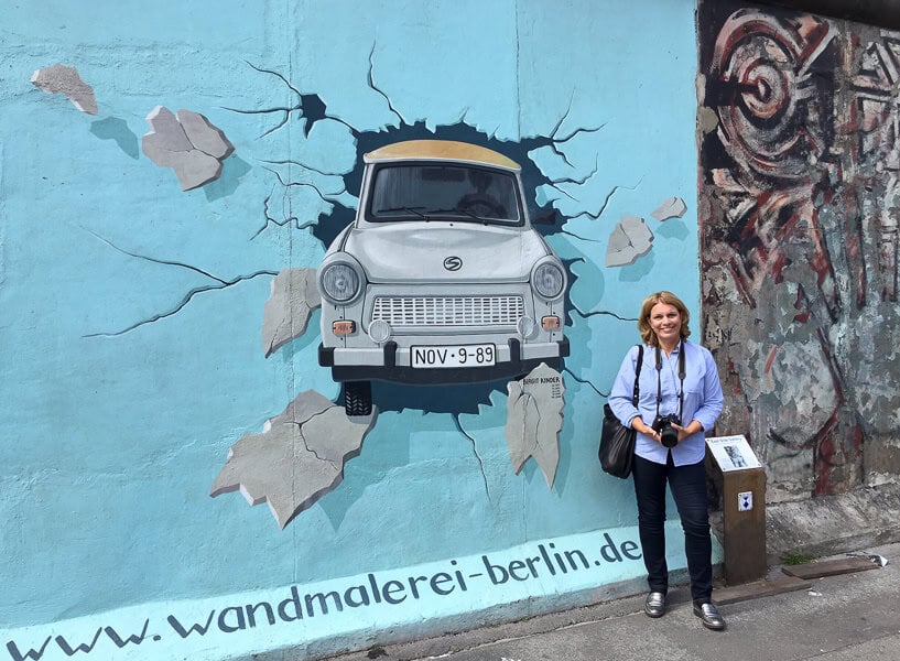 Vintage van mural in Berlin, ideal for exploring European city break destinations.