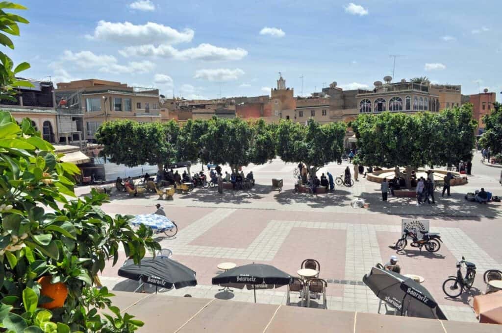 Taroundant Morocco - overlooking the main square with trees